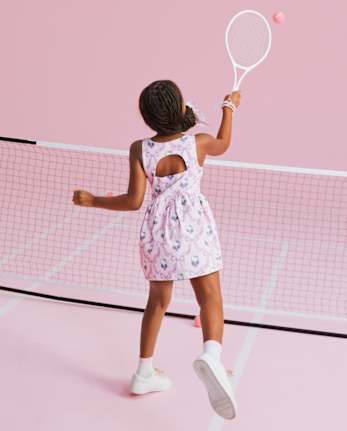 Girls Hello KittyÂ® Quick Dry Tennis Cut Out Active Dress