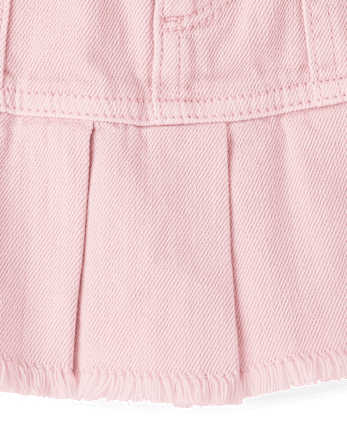 Girls Garment Dyed Denim Pleated Skort