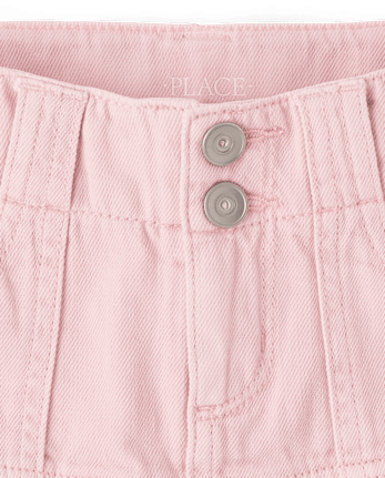 Jupe-short plissée en denim teint pour fille