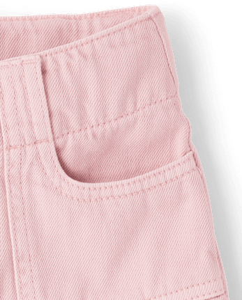 Jupe-short plissée en denim teint pour fille