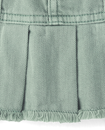 Girls Garment Dyed Denim Pleated Skort