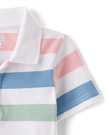 Baby And Toddler Boys Striped Soft Pique Polo