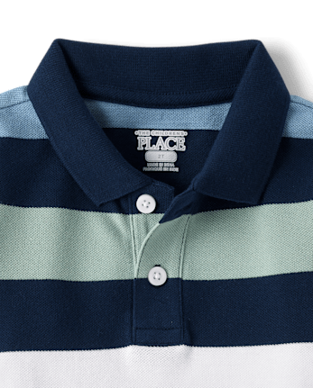 Baby And Toddler Boys Striped Soft Pique Polo