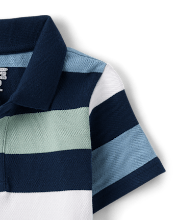 Baby And Toddler Boys Striped Soft Pique Polo