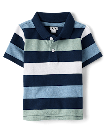 Baby And Toddler Boys Striped Soft Pique Polo