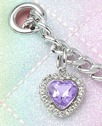 Girls Rainbow Glitter Charm Bag