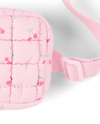 Girls Cherry Quilted Belt Bag