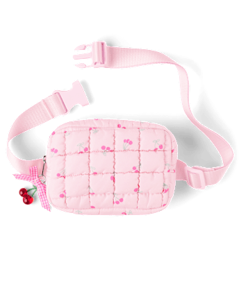 Girls Cherry Quilted Belt Bag