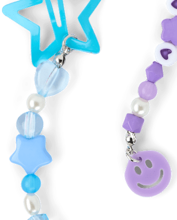 Girls Star Beaded Charm Hair Clip 3-Pack