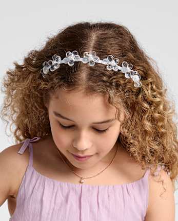 Girls Beaded Floral Headband