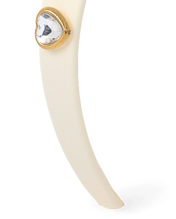 Girls Studded Heart Satin Headband