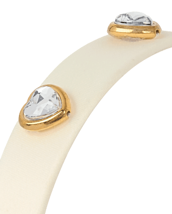 Girls Studded Heart Satin Headband