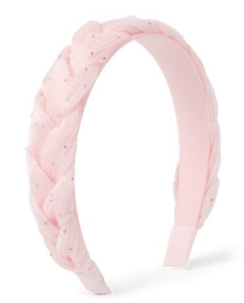 Bandeau tressé bouffant à strass pour filles