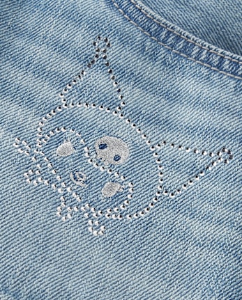 Girls Kuromiâ¢ Rhinestone Denim Shortie Shorts