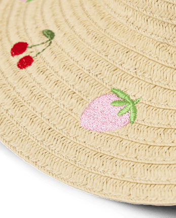 Baby And Toddle Girls Embroidered Fruit Sun Hat