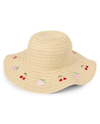 Baby And Toddle Girls Embroidered Fruit Sun Hat