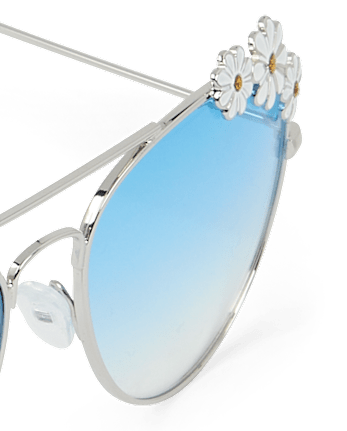 Girls Floral Aviator Sunglasses
