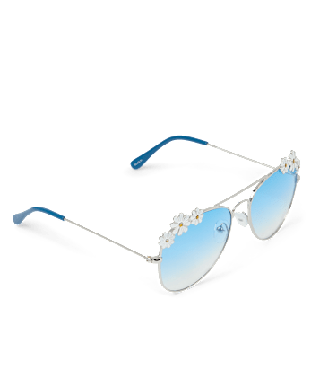 Girls Floral Aviator Sunglasses