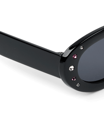 Lunettes de soleil ovales à strass pour filles