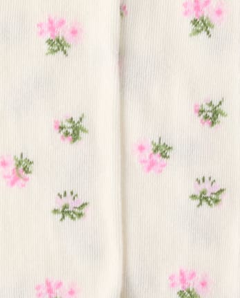 Toddler Girls Floral Pointelle Tights 2-Pack