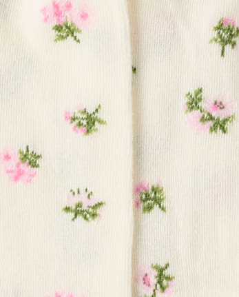 Baby Girls Floral Pointelle Tights 2-Pack