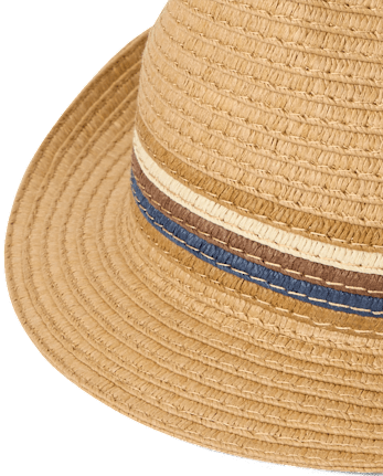 Boys Striped Fedora