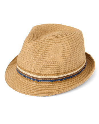 Boys Striped Fedora