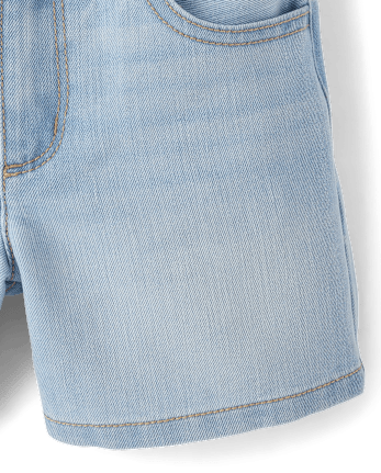 Girls Embroidered Floral Relaxed Denim Midi Shorts