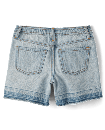 Girls Ripped Relaxed Denim Midi Shorts