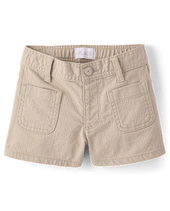 Shorty décontracté à poches plaquées pour filles