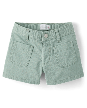 Girls Patch Pocket Relaxed Shortie Shorts