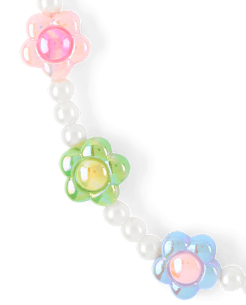 Girls Floral Beaded 2-Piece Jewelry Set