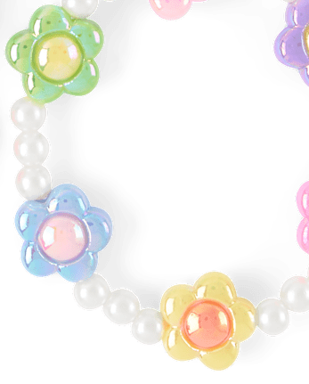 Girls Floral Beaded 2-Piece Jewelry Set