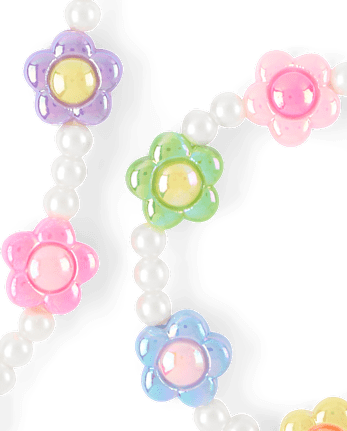 Girls Floral Beaded 2-Piece Jewelry Set
