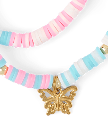 Girls Butterfly Beaded Bracelet 6-Pack