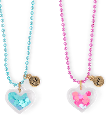 Girls Shakey Heart BFF Necklace 3-Pack