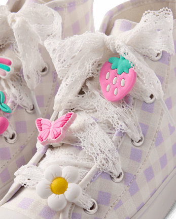 Girls Lace Shoelace & Shoe Charm 7-Piece Set