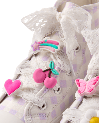 Girls Lace Shoelace & Shoe Charm 7-Piece Set