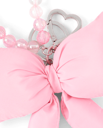 Girls Puffy Bow Beaded Bag Charm