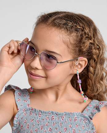 Lunettes de soleil en forme de cœur pour filles
