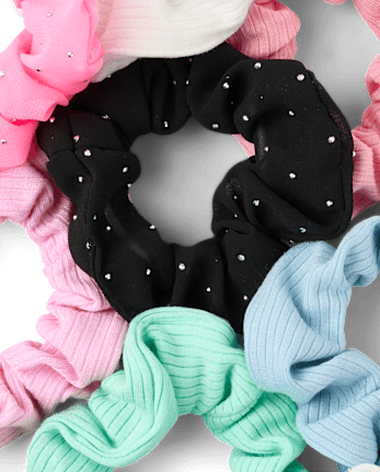 Girls Rhinestone Scrunchie 8-Pack