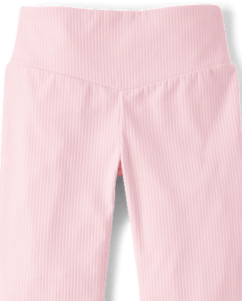 Leggings côtelés taille haute évasés pour filles