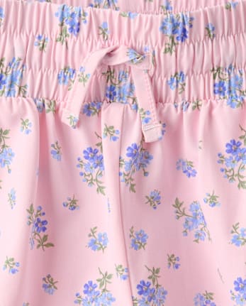 Girls Quick Dry Floral Flowy Shorts