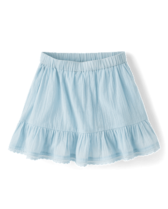 Girls Textured Ruffle Skort
