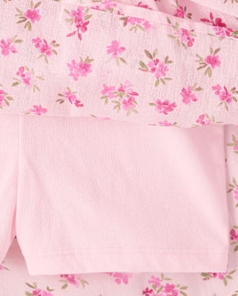 Girls Floral Tiered V-Waist Dress