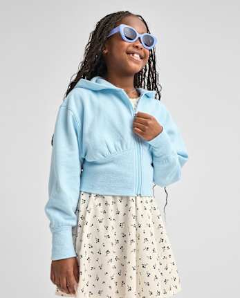 Girls Premium Fleece Zip Up Hoodie