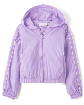 Girls Contrast Windbreaker Jacket