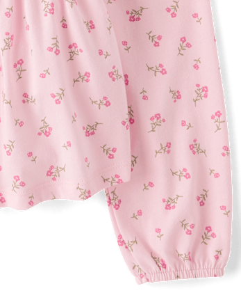 Girls Floral Smocked Peplum Top