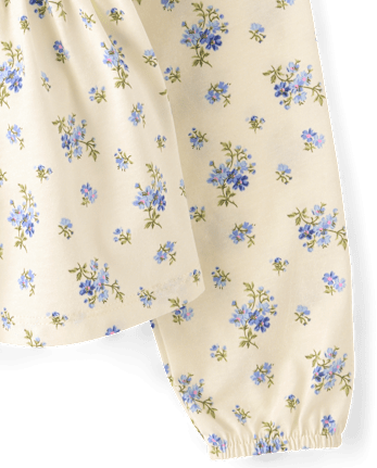 Girls Floral Smocked Peplum Top