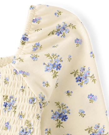 Girls Floral Smocked Peplum Top